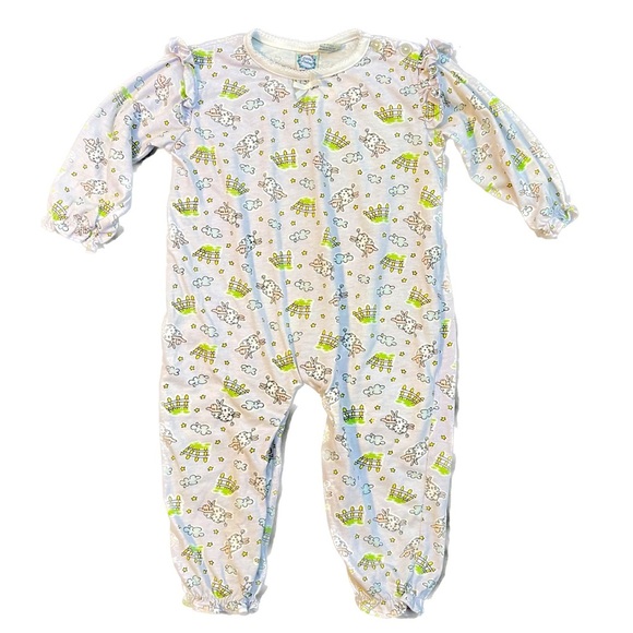Vintage Little Lindsey Counting Sheep  and Gingham Lazy Daisies Onesies Size 24 - Picture 2 of 8